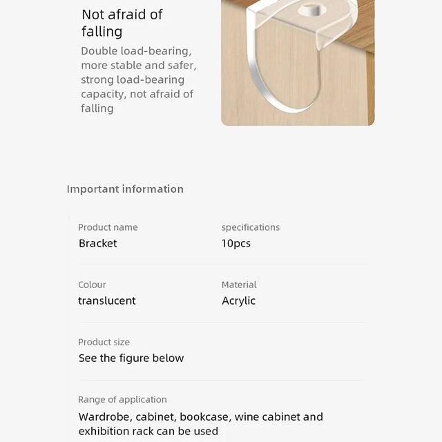 1 Piece Shelf Support – Strong Wall Mounted Bracket for Home Storage & Organization