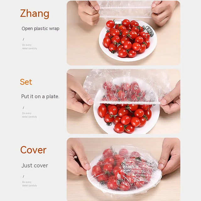 100 Pieces No-Smell Food Fresh Bowl Covers – Leak-Proof, Airtight Lids for Freshness and Food Storage