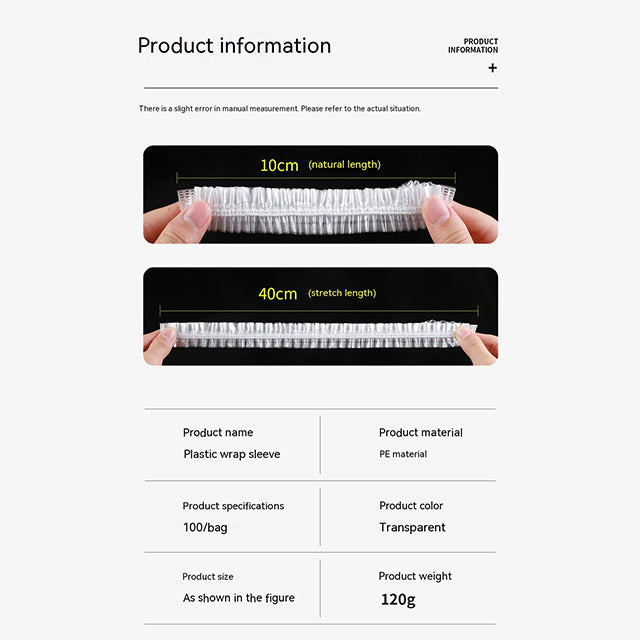 100 Pieces No-Smell Food Fresh Bowl Covers – Leak-Proof, Airtight Lids for Freshness and Food Storage