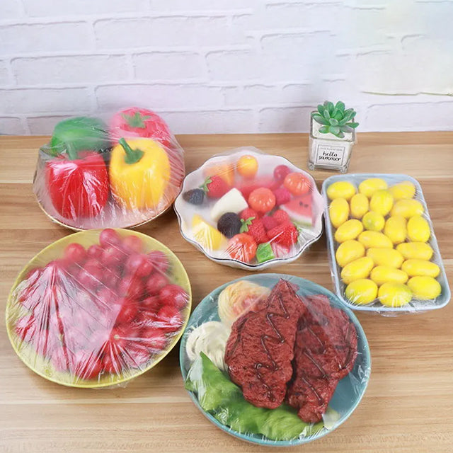 100 Pieces No-Smell Food Fresh Bowl Covers – Leak-Proof, Airtight Lids for Freshness and Food Storage