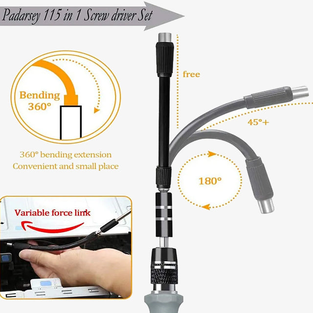 115PCS Screwdriver Repair Tool Kit Set – Complete Precision Tools for DIY, Home & Professional Use