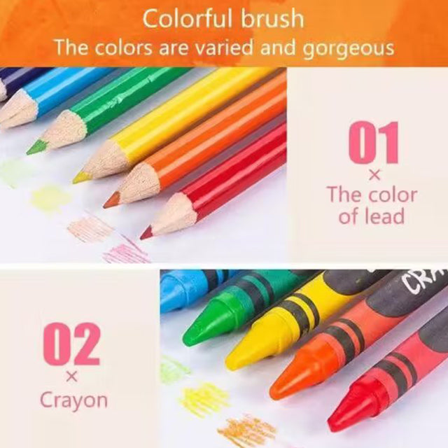 180 Pcs Wooden Box Coloring and Painting Set – Complete Art Kit for Kids & Adults