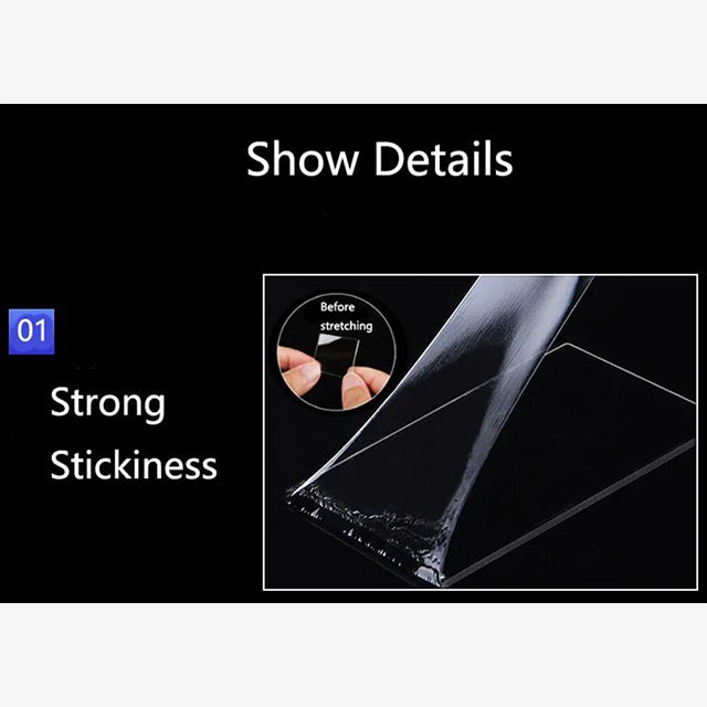 2-Meters Double Sided Transparent Tape – Strong Adhesive for Crafting, DIY, and Home Use