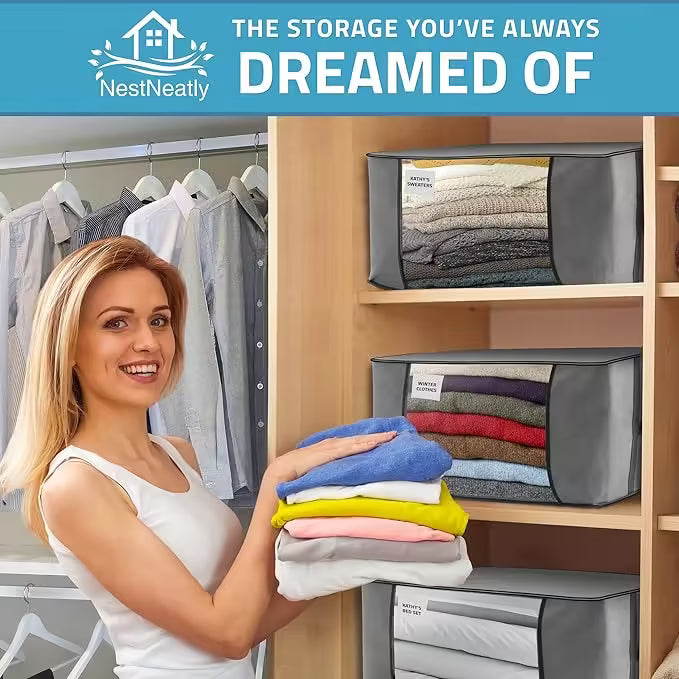 Underbed Storage Set Space-Saving Organizers for Clothes, Shoes, Blankets & More | Durable Under Bed Storage Solution