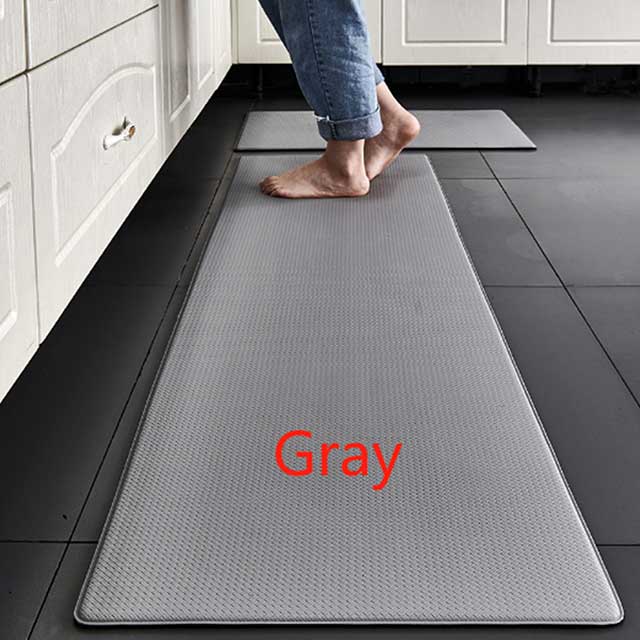 8mm Thickness Anti-Fatigue PVC Kitchen Mats 2Pcs/Set (45x75 + 45x180cm) - Waterproof, Washable Rectangular Floor Mats for Comfort and Durability