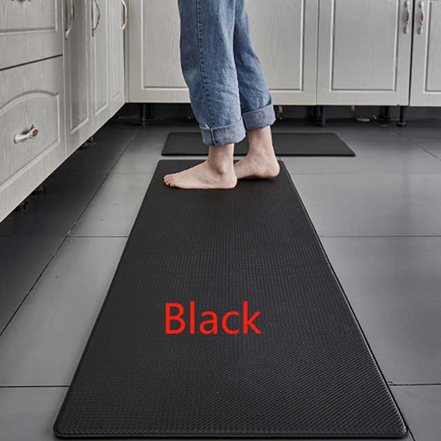 8mm Thickness Anti-Fatigue PVC Kitchen Mats 2Pcs/Set (45x75 + 45x180cm) - Waterproof, Washable Rectangular Floor Mats for Comfort and Durability