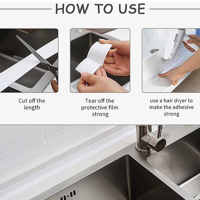 Bathroom Shower Sink Sealing Tape – Waterproof, Mold-Resistant Adhesive for Leak Prevention