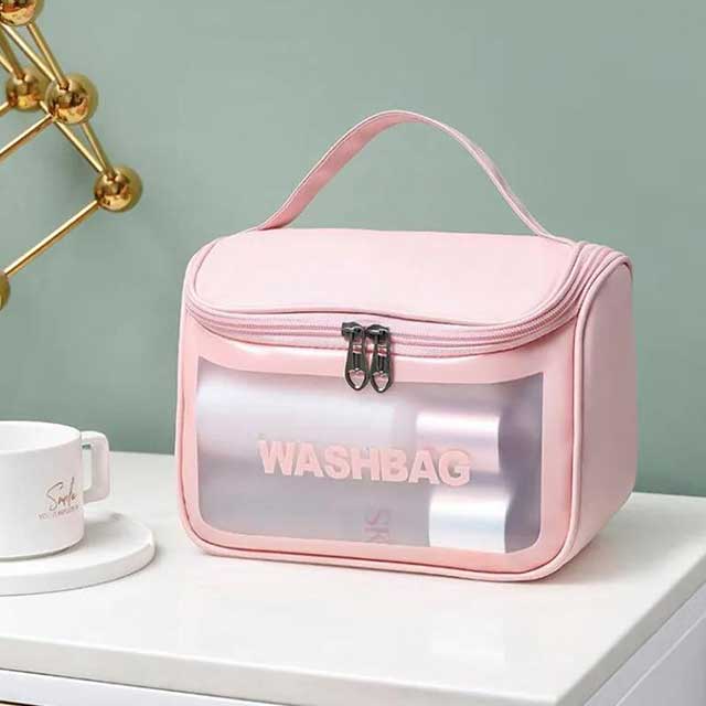 Large Capacity Portable Waterproof Transparent PVC Women Cosmetic Bag – Travel Organizer for Makeup & Toiletries