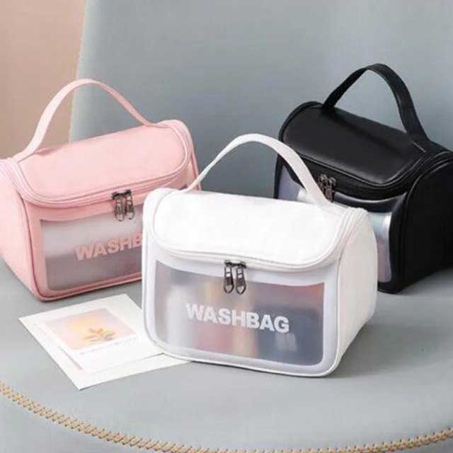 Large Capacity Portable Waterproof Transparent PVC Women Cosmetic Bag – Travel Organizer for Makeup & Toiletries