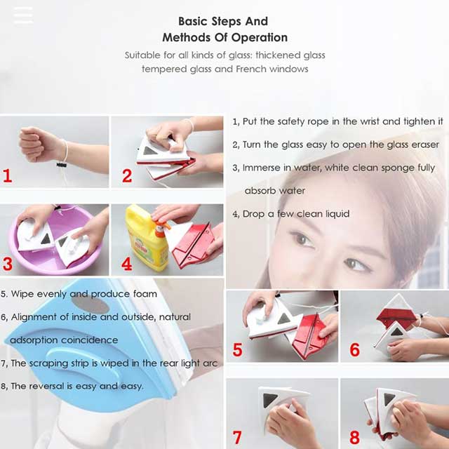 Double Magnetic Window Cleaner Brush – Dual-Sided Cleaning Tool for Streak-Free Glass & Windows