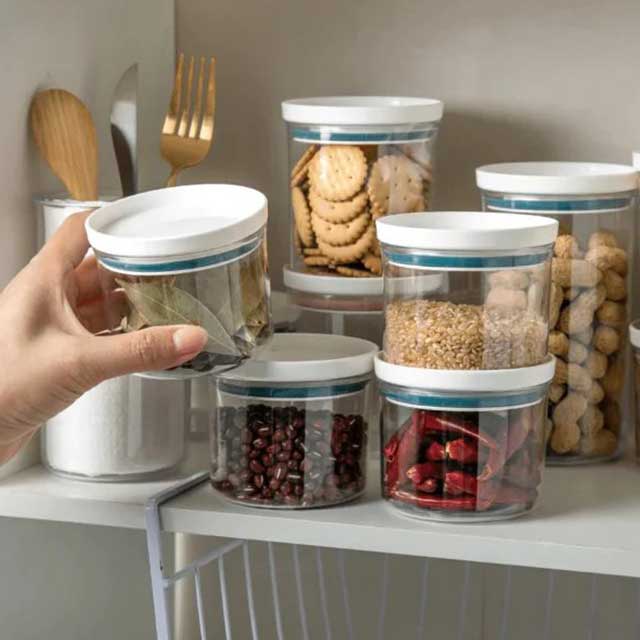 250/350/550/700ML Food Storage Round Plastic Container – Leak-Proof, BPA-Free Lids for Kitchen & Pantry Organization