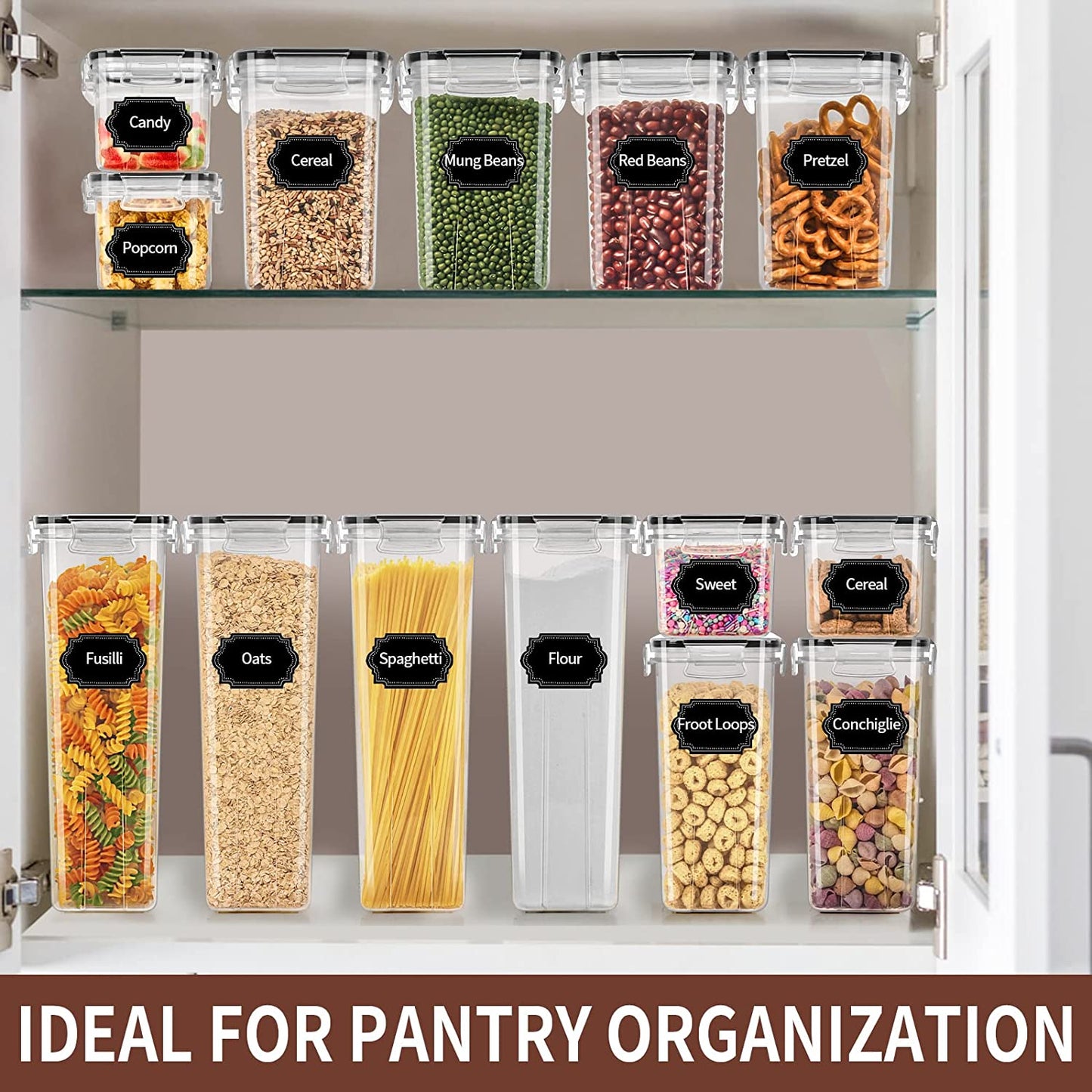 24-Piece BPA-Free Airtight Food Storage Container Set – Leakproof Kitchen Pantry Organizers for Cereal, Pasta, Flour & Dry Food