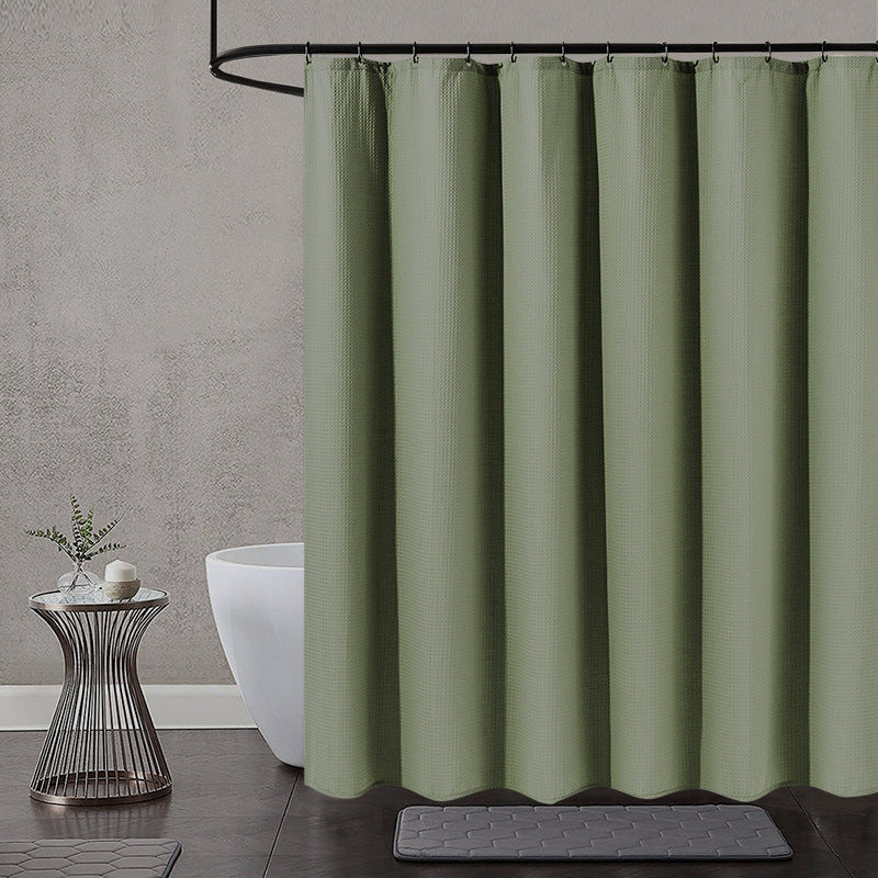 Waterproof Waffle Weave Shower Curtain – Hotel Quality Polyester Bathroom Curtain, Mildew & Water-Resistant Bath Curtain