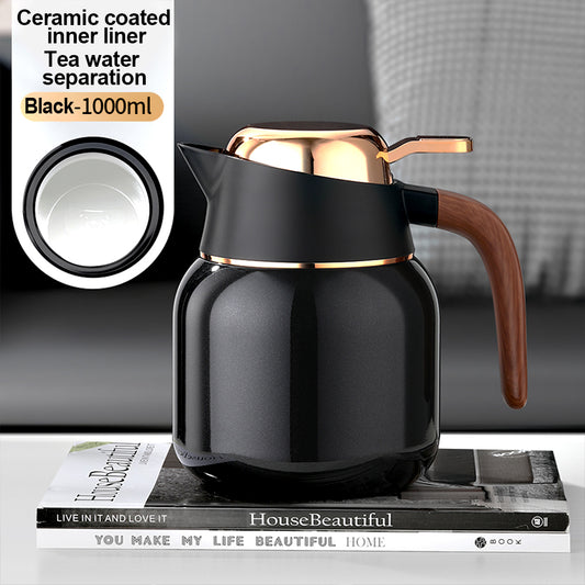 1000ml Vacuum Insulated Stainless Steel Coffee Carafe – Double-Wall Thermal Flask with Tea Infuser for Hot & Cold Beverages