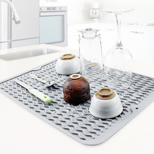 Heat-Resistant Silicone Drying Mat – Non-Slip Kitchen Dish Drying Pad for Dishes, Glasses, Cups & Countertop Protection