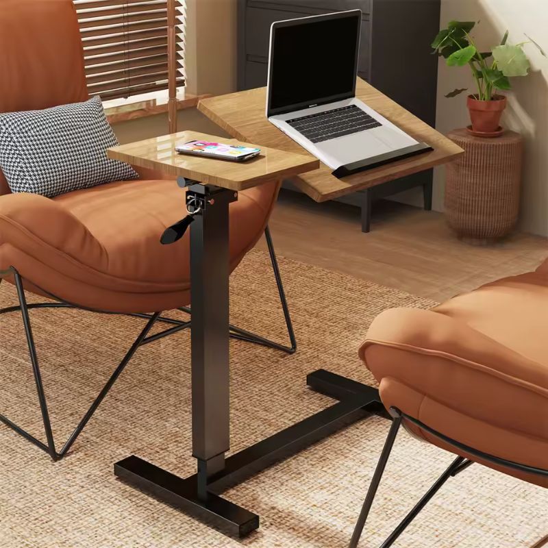 LUVODI Height Adjustable Over-Bed Laptop Desk – Mobile Bedside Table with Hidden Wheels – Ergonomic Rolling Sofa Side Table for Home & Office