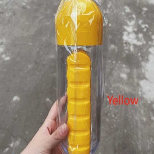 زجاجة دواء بلاستيكية محمولة 2 في 1 - موزع حبوب سفر مريح وحاوية تخزين