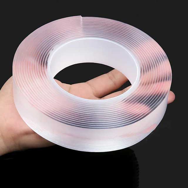 Reusable Double-Sided Transparent Tape – Strong, Washable Adhesive for Home, Office & Crafting