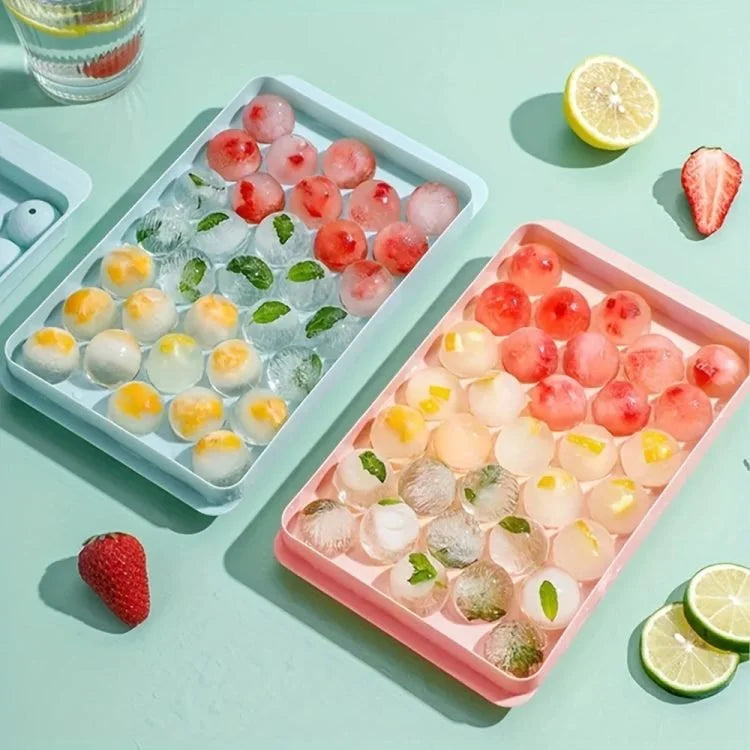 Diamond Ice Cube Tray with Lid – Plastic Ice Ball Mold for Whiskey, Cocktails & Cold Drinks