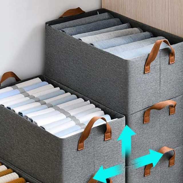 Grey Foldable Storage Bag with Handle – Durable, Space-Saving Organizing Solution for Home & Closet