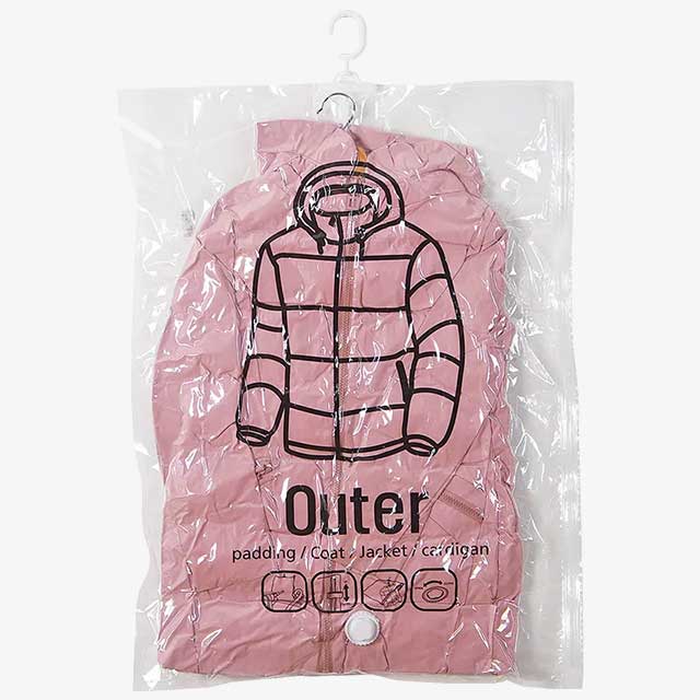 Hanging Vacuum Foldable Transparent Bags for Clothes – Space-Saving Storage Solution for Garments