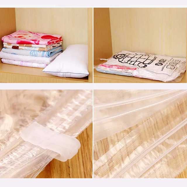 Hanging Vacuum Foldable Transparent Bags for Clothes – Space-Saving Storage Solution for Garments