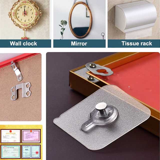 Heavy-Duty Screw Transparent Wall Hook Hanger for Home & Office Organization
