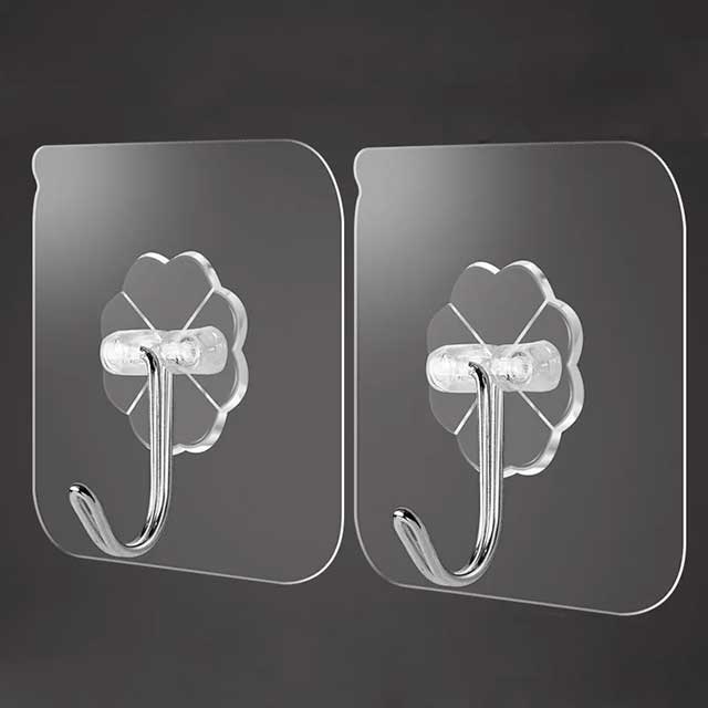 Heavy-Duty Screw Transparent Wall Hook Hanger for Home & Office Organization