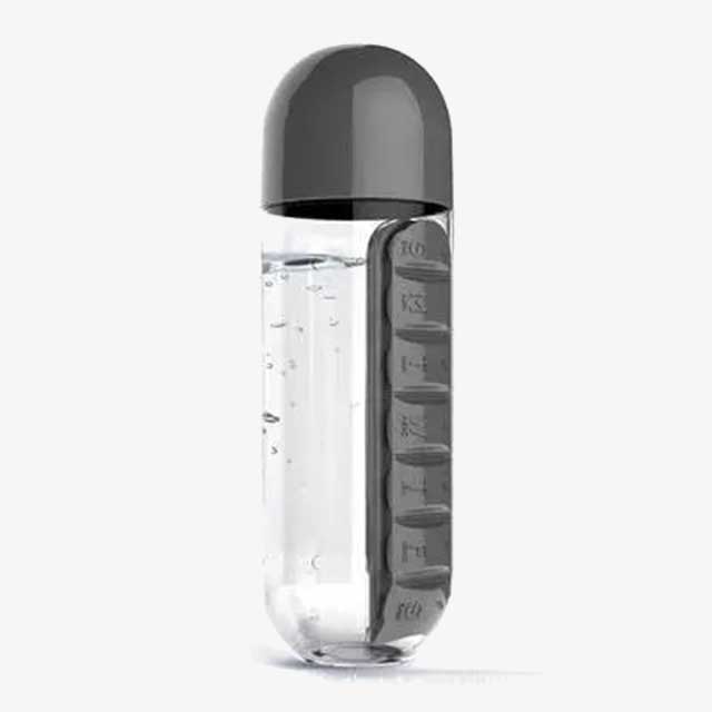 Portable Plastic Medicine Bottle 2-in-1 – Convenient Travel Pill Dispenser & Storage Container