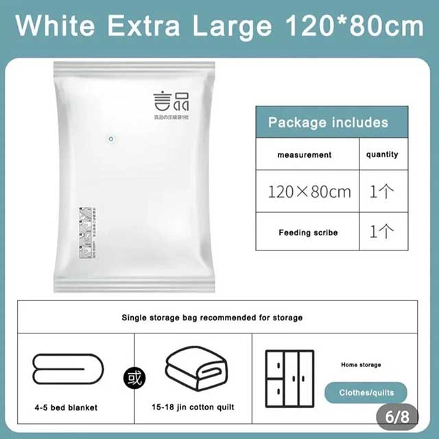 Vacuum Storage Space Sealed Bags – Large, Durable, Reusable, and Vacuum-Seal for Clothes, Bedding, and More