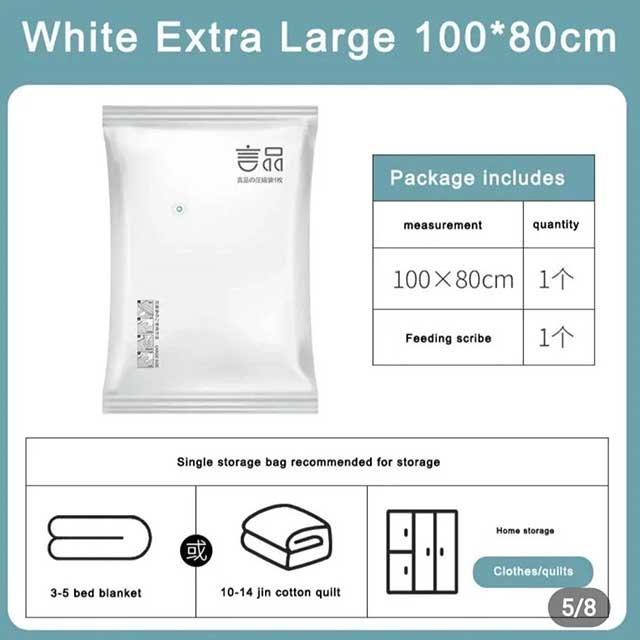 Vacuum Storage Space Sealed Bags – Large, Durable, Reusable, and Vacuum-Seal for Clothes, Bedding, and More