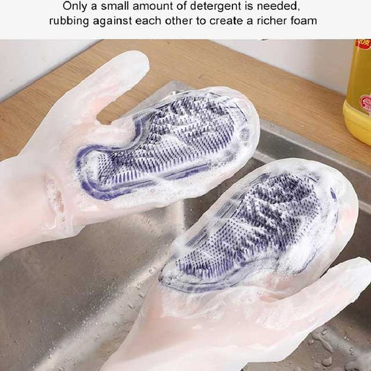 1 Pair Magic Gloves Kitchen Scrubber – Dual-Sided Cleaning Gloves for Washing Dishes & Household Tasks