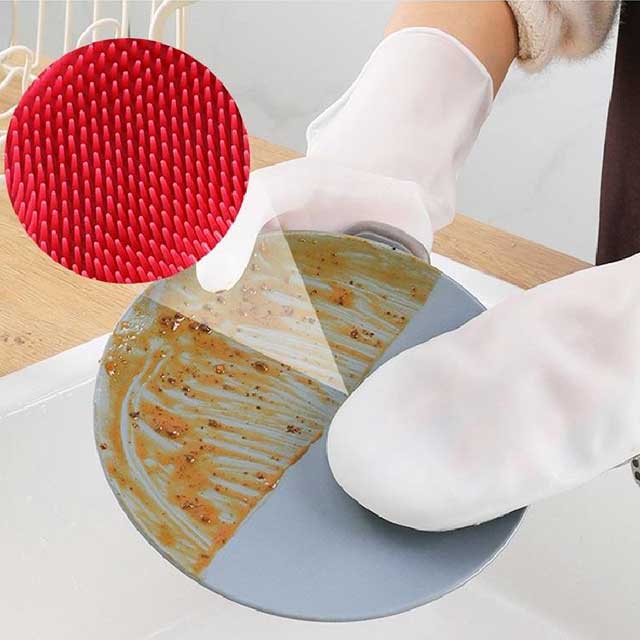 1 Pair Magic Gloves Kitchen Scrubber – Dual-Sided Cleaning Gloves for Washing Dishes & Household Tasks