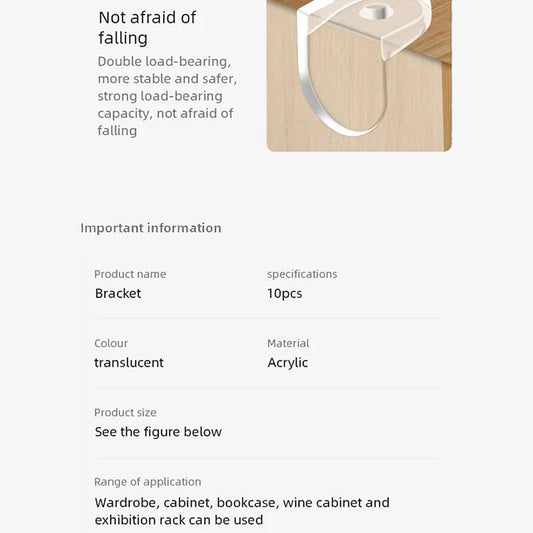 1 Piece Shelf Support – Strong Wall Mounted Bracket for Home Storage & Organization