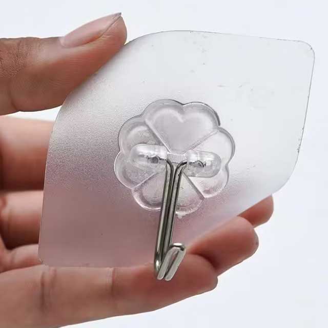 1 Piece Transparent Kitchen Wall Hanging Organizer - Space-Saving Storage Rack for Utensils & Accessories