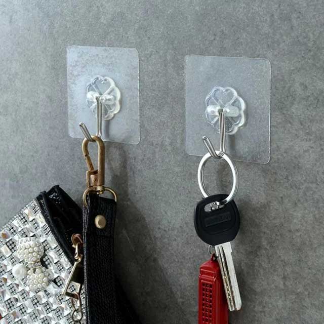 1 Piece Transparent Kitchen Wall Hanging Organizer – Space-Saving Storage Rack for Utensils & Accessories