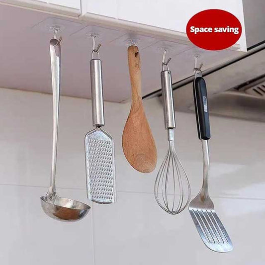 1 Piece Transparent Kitchen Wall Hanging Organizer – Space-Saving Storage Rack for Utensils & Accessories