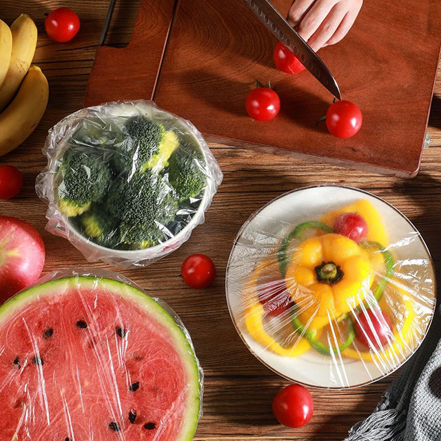 100 Pieces No-Smell Food Fresh Bowl Covers – Leak-Proof, Airtight Lids for Freshness and Food Storage