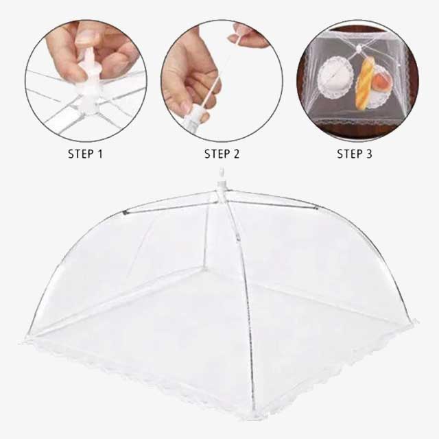 1PC Portable Umbrella Style Anti-Mosquito Food Cover – Effective Insect Protection for Outdoor Dining