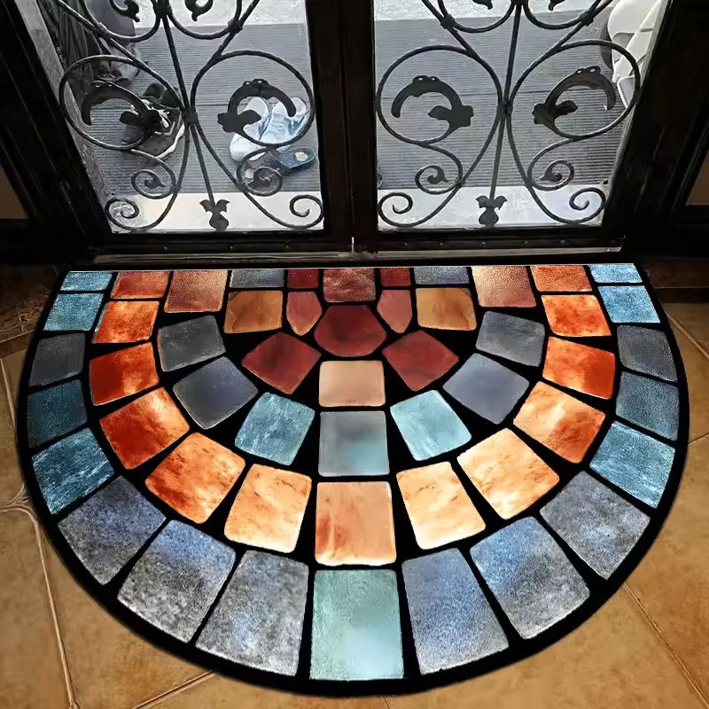 (40*60CM) Thick Soft Non-Slip Door Mat – Chic Art Design Polyester Carpet for Living Room, Porch, and Entryway – Modern Home Décor Rug