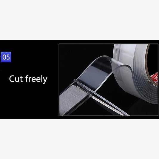 2-Meters Double Sided Transparent Tape – Strong Adhesive for Crafting, DIY, and Home Use