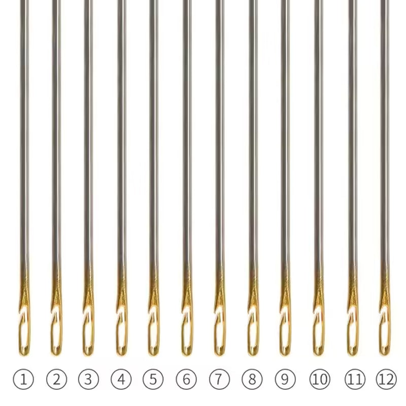 30pcs Self-Threading Blind Sewing Needles – Stainless Steel Quick Automatic Stitching Pins for DIY & Elderly Use