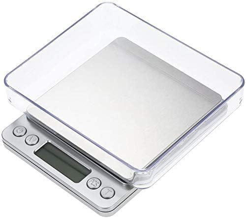High Precision Digital Kitchen Scale – Electronic Food & Jewelry Scale with LCD Display, Stainless Steel Platform, Tare Function & Dual Trays