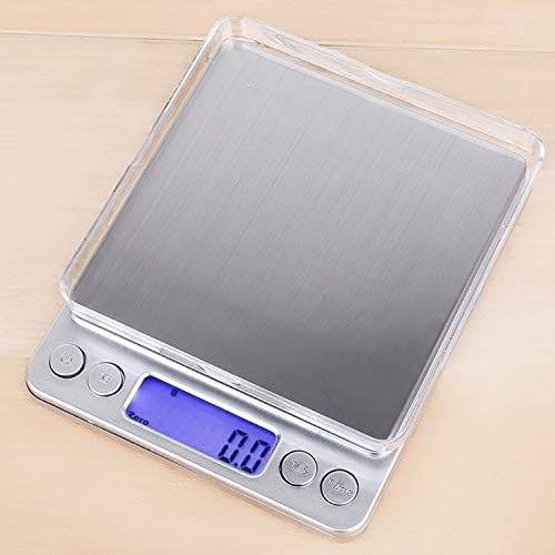 High Precision Digital Kitchen Scale – Electronic Food & Jewelry Scale with LCD Display, Stainless Steel Platform, Tare Function & Dual Trays