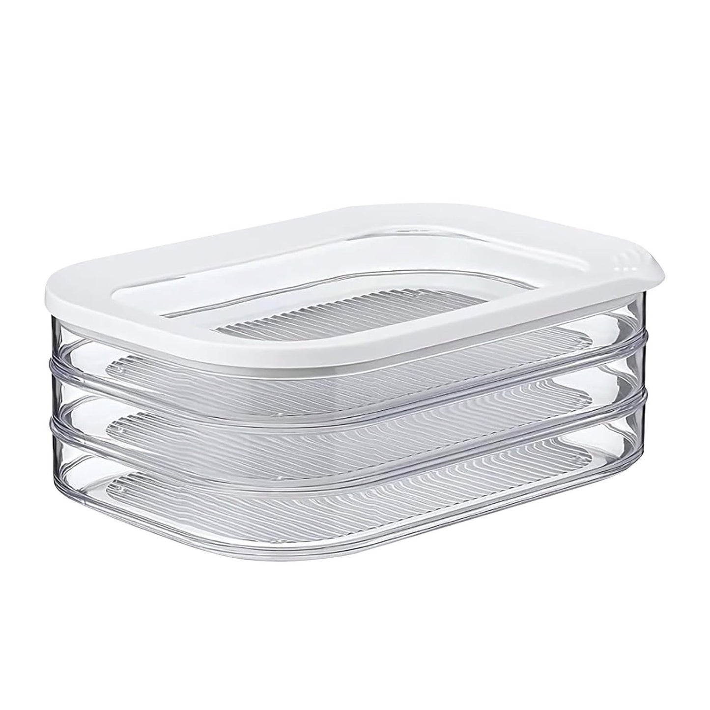 Stackable Deli Meat Storage Container for Fridge – BPA-Free Lunch Meat, Bacon & Cold Cuts Organizer with Lid, White