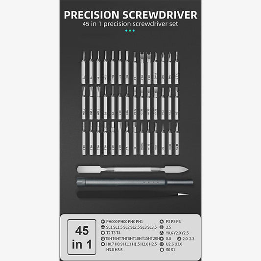 45-Piece Multi-Tool Screwdriver Set – Magnetic Precision Screwdriver Kit with Bits for Electric Devices