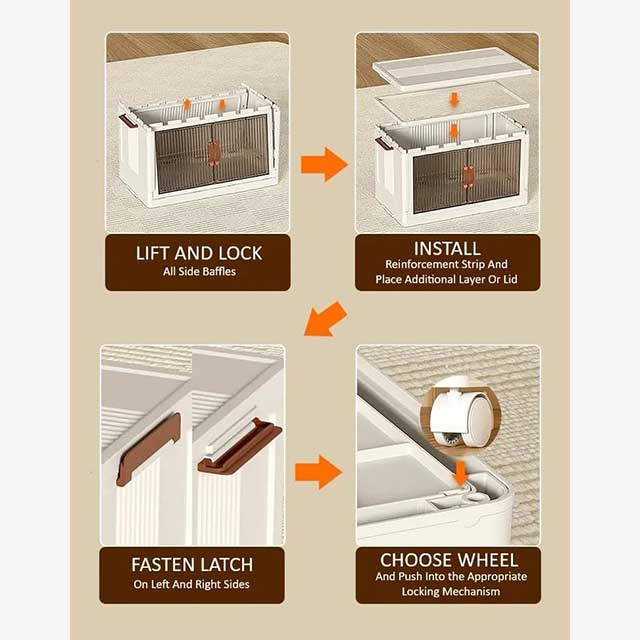 5-Layer Foldable Plastic Toy Clothes Rack – No Installation Kids Closet Organizer, 56CM