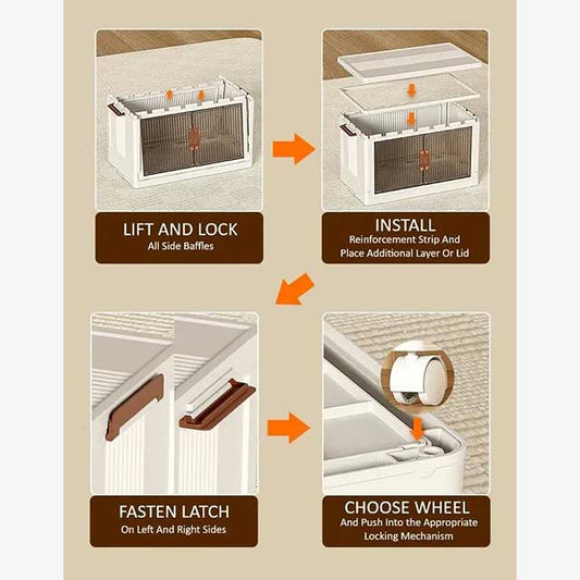 5-Layer Foldable Plastic Toy Clothes Rack – No Installation Kids Closet Organizer, 56CM