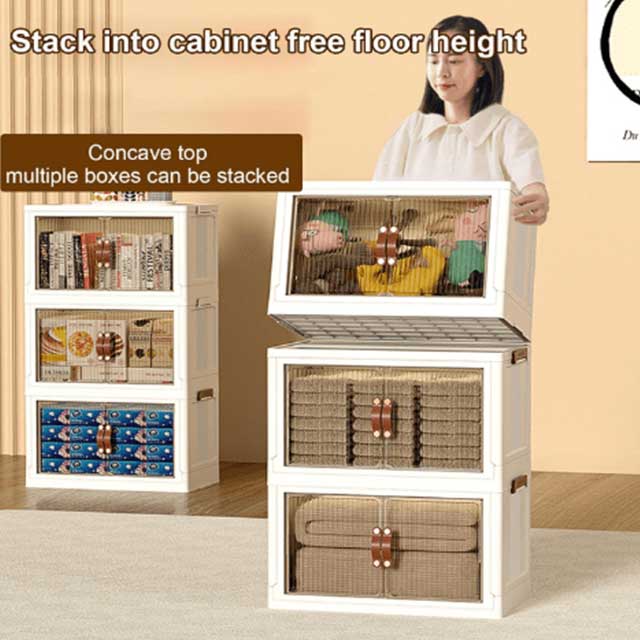 5-Layer Foldable Plastic Toy Clothes Rack – No Installation Kids Closet Organizer, 56CM