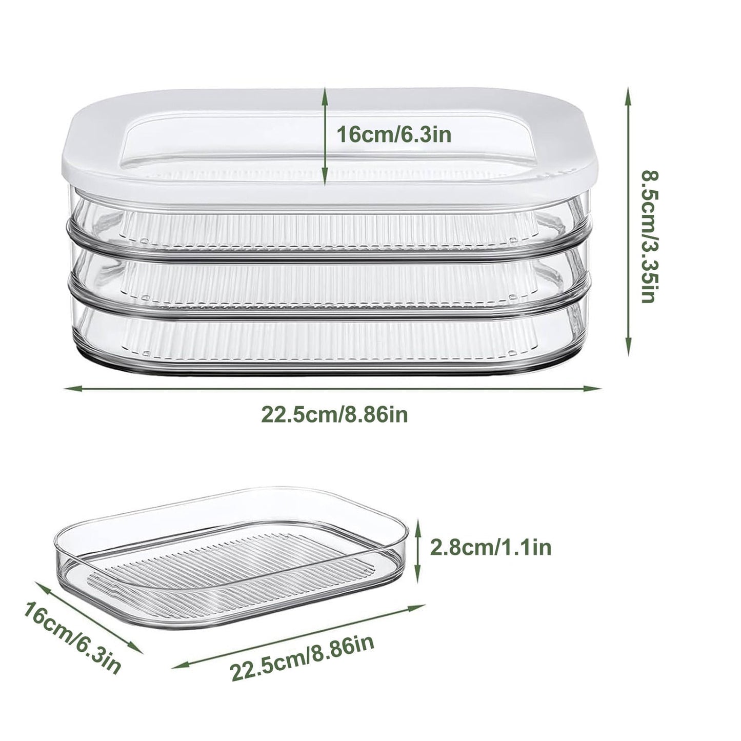 Stackable Deli Meat Storage Container for Fridge – BPA-Free Lunch Meat, Bacon & Cold Cuts Organizer with Lid, White